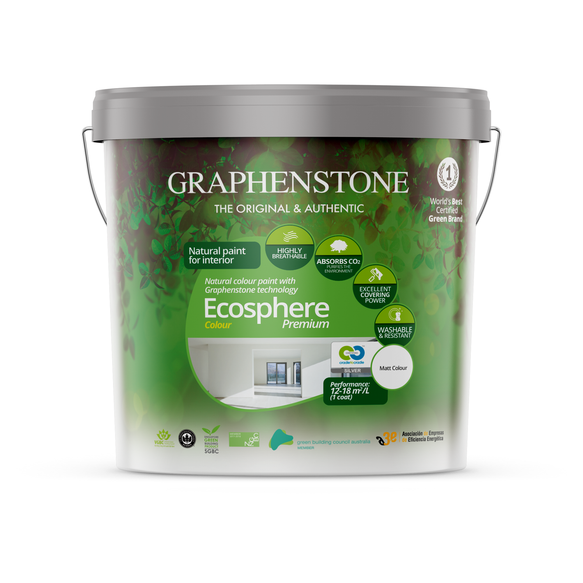 Ecological and natural paint with graphene